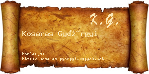 Kosaras Györgyi névjegykártya